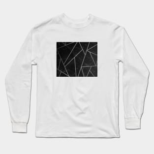 Silver and Black Marble Long Sleeve T-Shirt